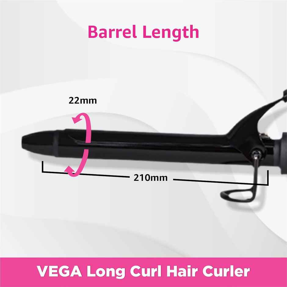 VEGA VHCH-03 Hair Curler - Ceramic | 35W | Corded Electric | Cool Tip & Safety Stand