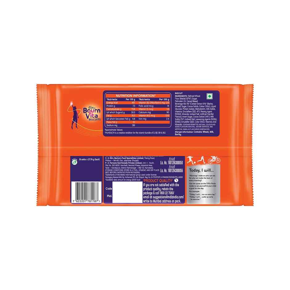 Cadbury Bournvita Biscuits - Tiffin (With 9 Flow Packs)