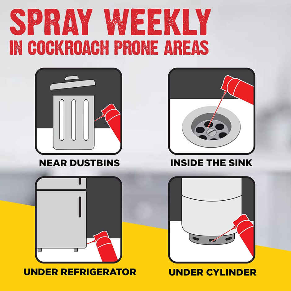 Hit Crawling Cockroach Killer Spray with Deep-Reach Nozzle Combo