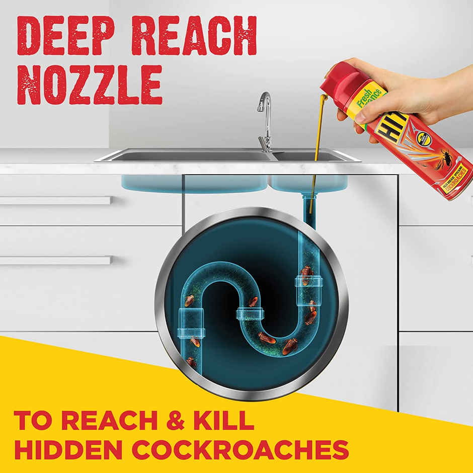 Hit Crawling Cockroach Killer Spray with Deep-Reach Nozzle Combo