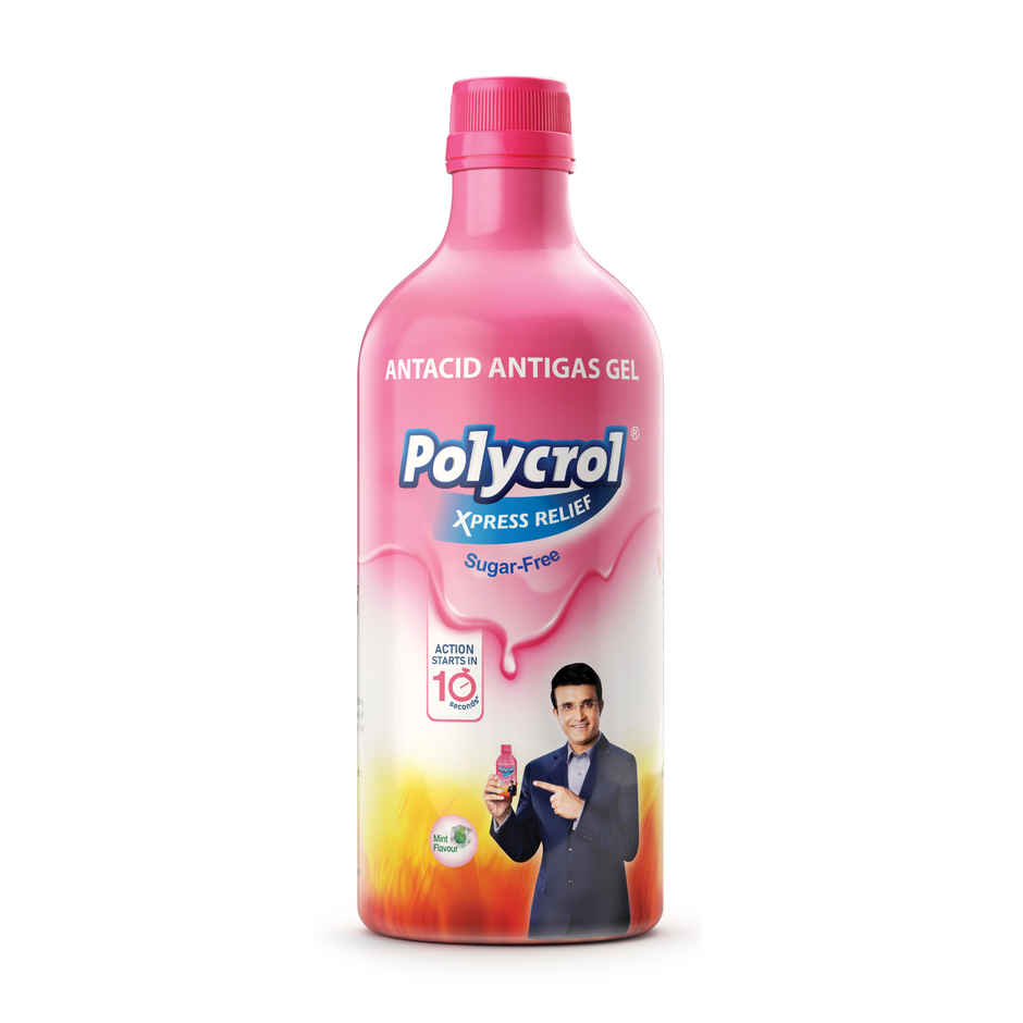 Polycrol Xpress Relief Mint Flavour Sugar Free Antacid Gel 