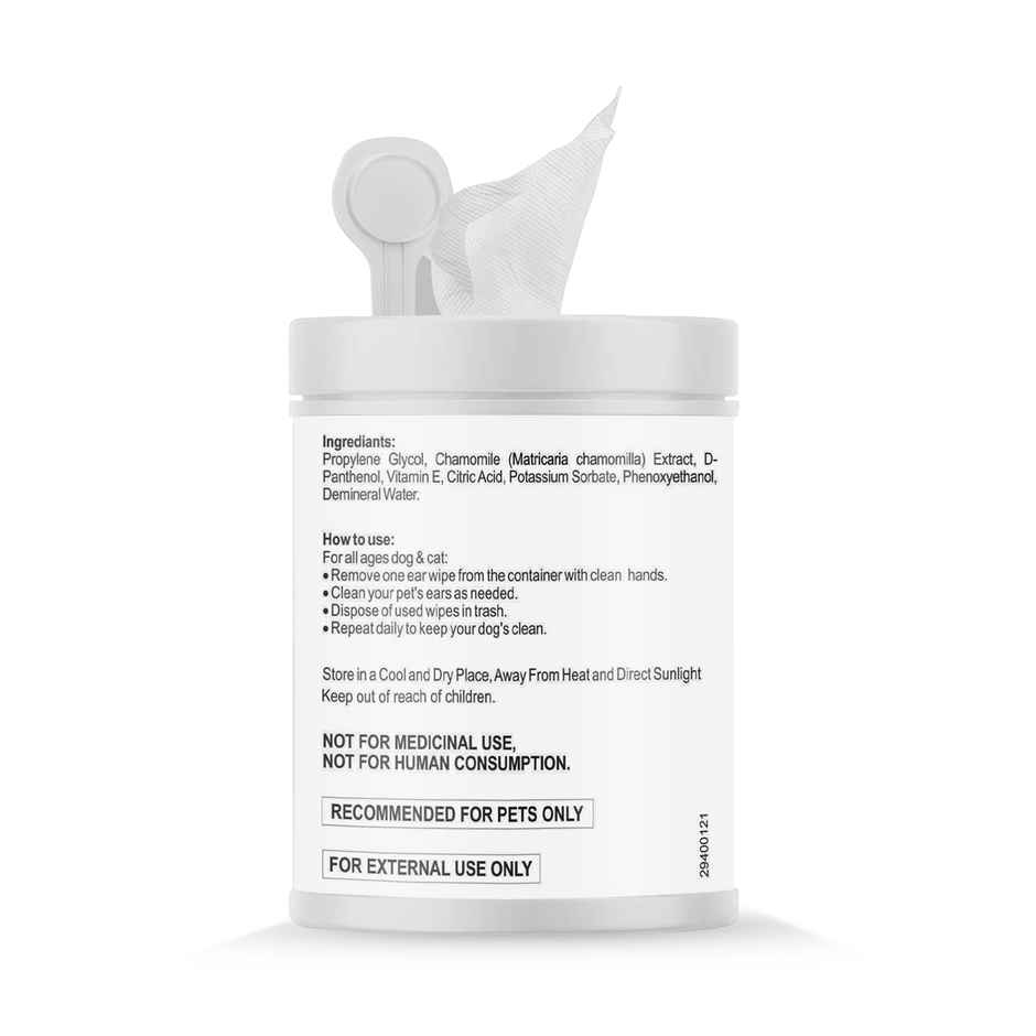 Petvit Eye Tear Stain Remover Wipes For Dogs And Cats - Fragrance Less | 50 Pulls Per Pack