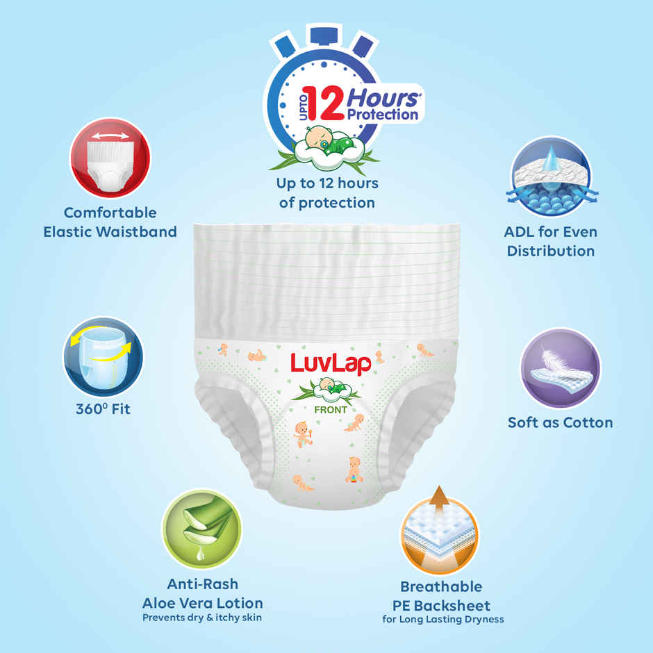 LuvLap Pant Style Diaper | L | 62 pcs