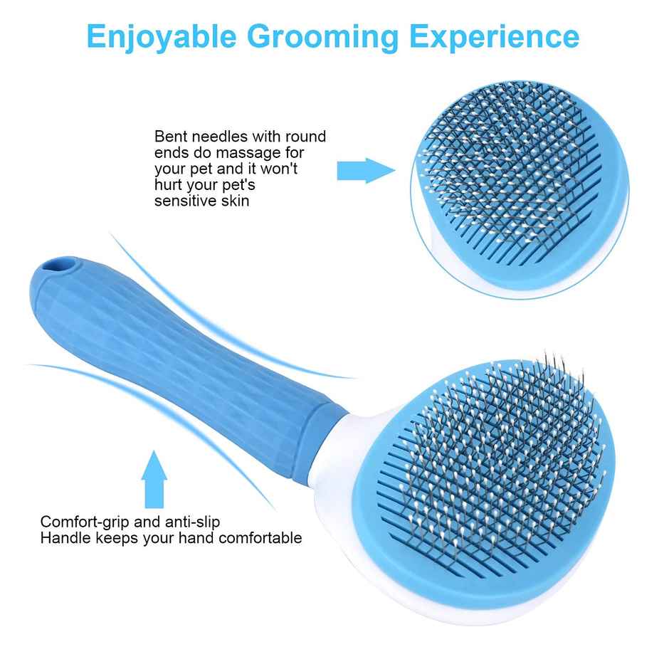 Nootie Self Cleaning Slicker Brush, Pet Grooming Shedding Brush For Dogs And Cats (Colour May Vary)
