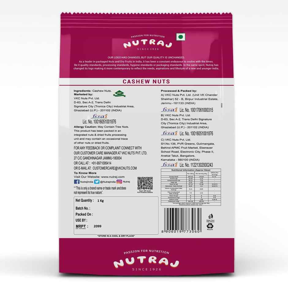 Nutraj Cashew Nuts | Kaju