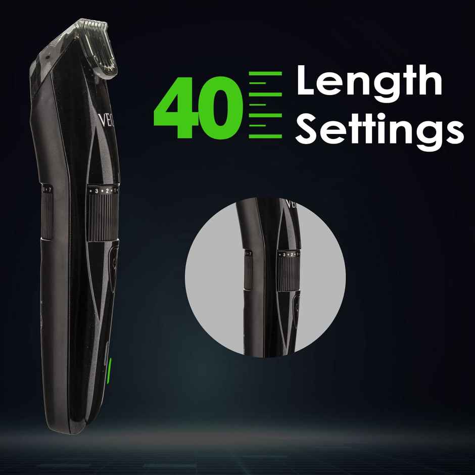 VEGA P-2 Beard Trimmer for Men with 160 Min Runtime, 2 Comb Attachment, Type-C Fast Charging ,VHTH-26