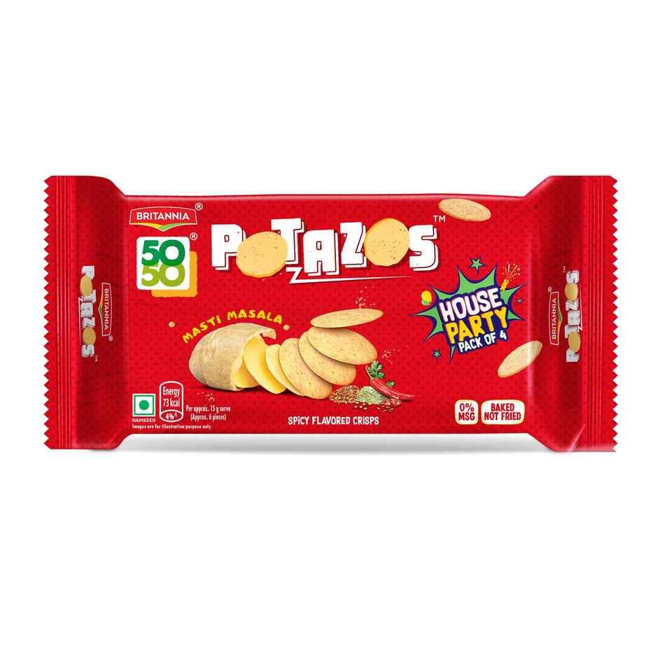 Britannia 50-50 Potazos Masti Masala Flavoured Crackers | Combo