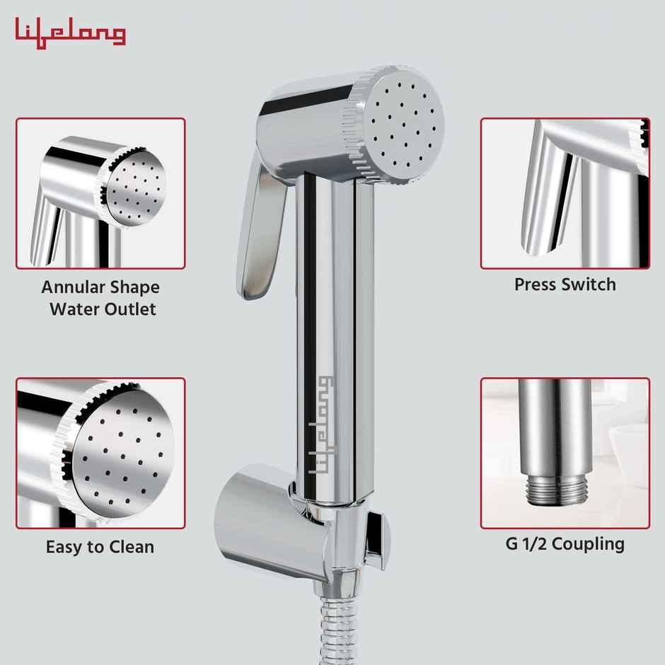 Lifelong Llbahf09 Abs Health Faucet With Ss-304 Grade 1.25 M | Jet Spray For Toilet