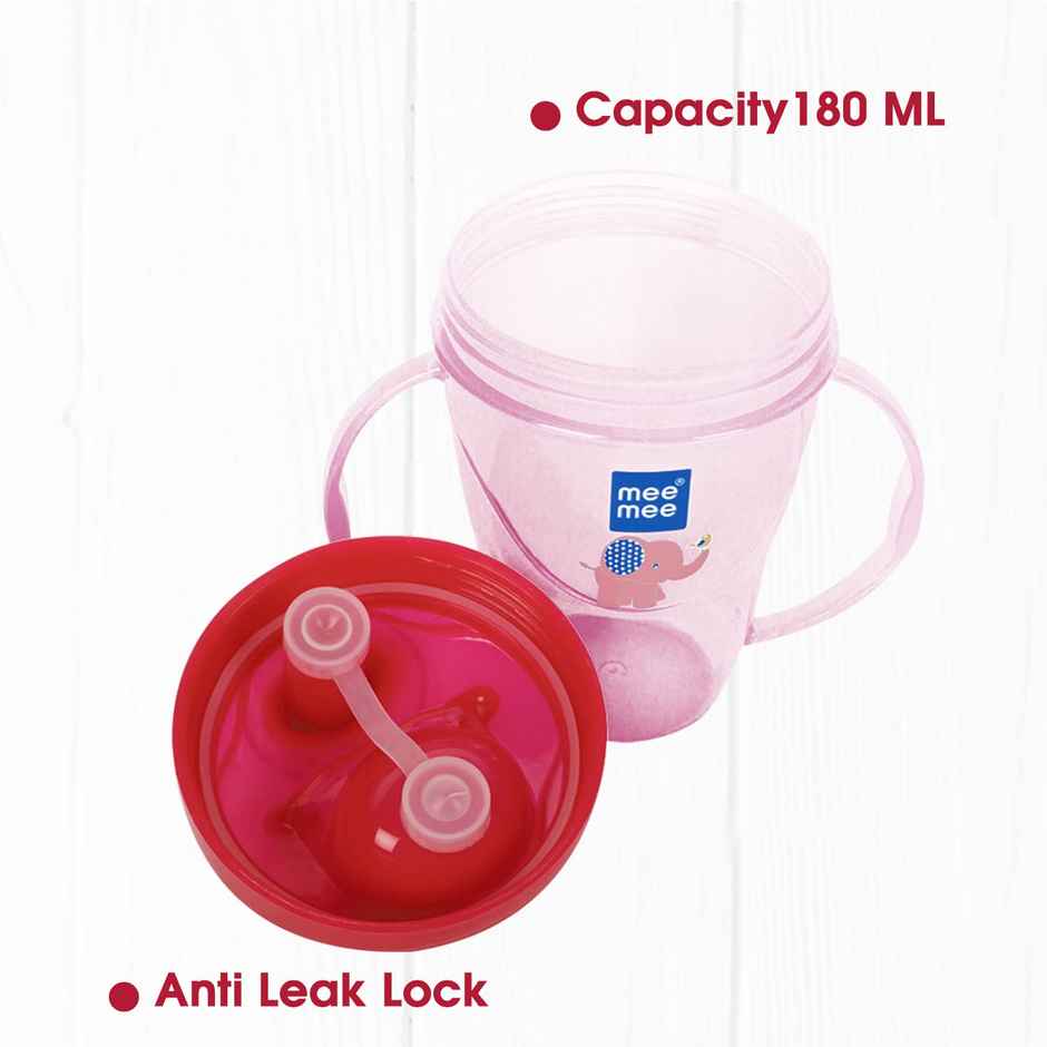 Mee Mee Easy Grip Sipper Cup with Twin Handle Anti Spill Sippy Cup for Baby & Kids (Pink)