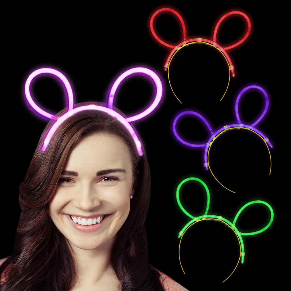 Party Propz Glow in The Dark Headband Glow Sticks With Headband for Party