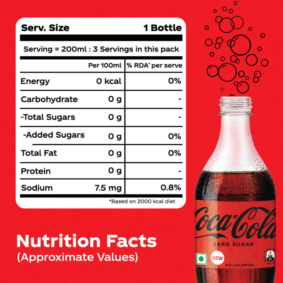 Coca-Cola Zero Sugar Soft Drink | Low-Calorie Refreshment