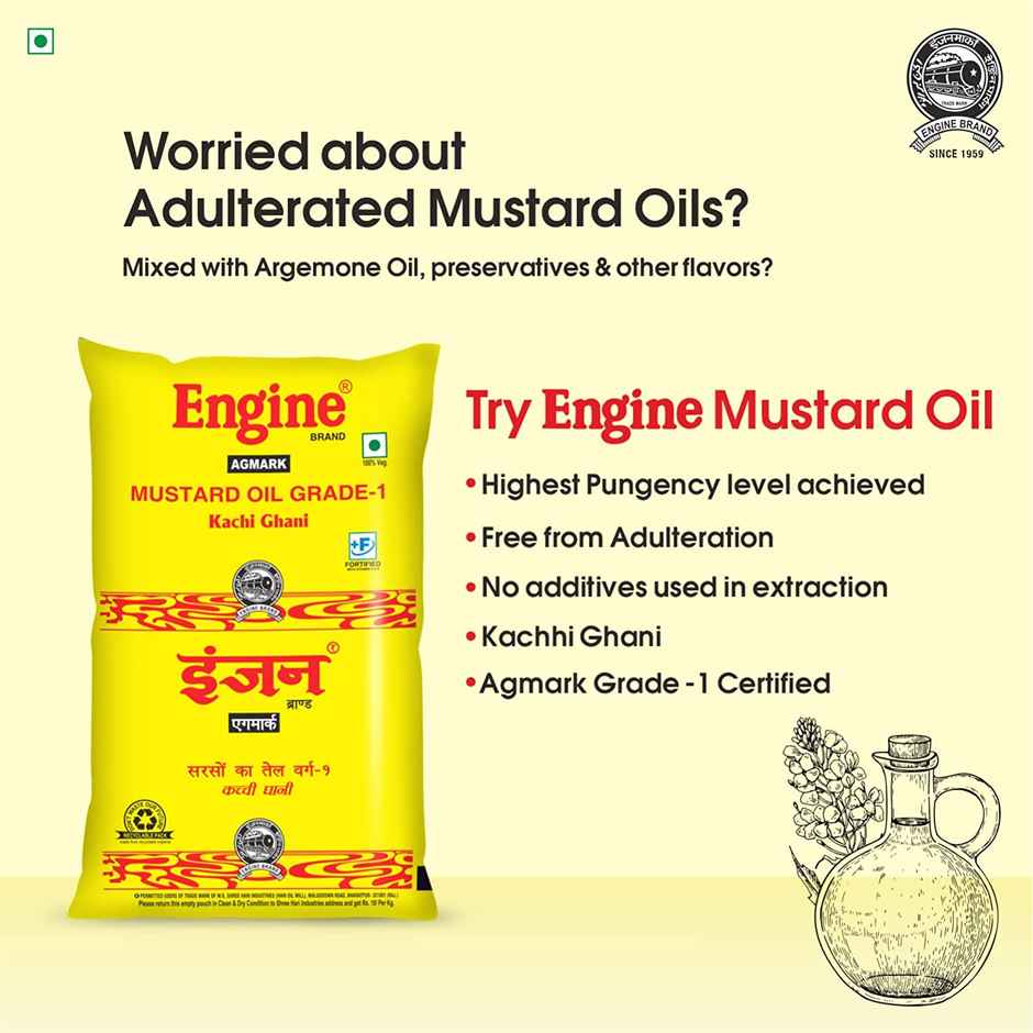 Engine Kacchi Ghani Mustard Oil | Pouch Combo