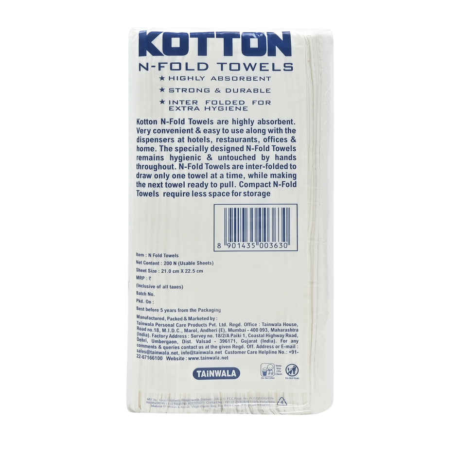 Kotton N Fold Towel Pouch - Pack of 1 - 200 Pulls