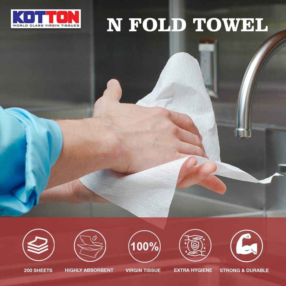 Kotton N Fold Towel Pouch - Pack of 1 - 200 Pulls