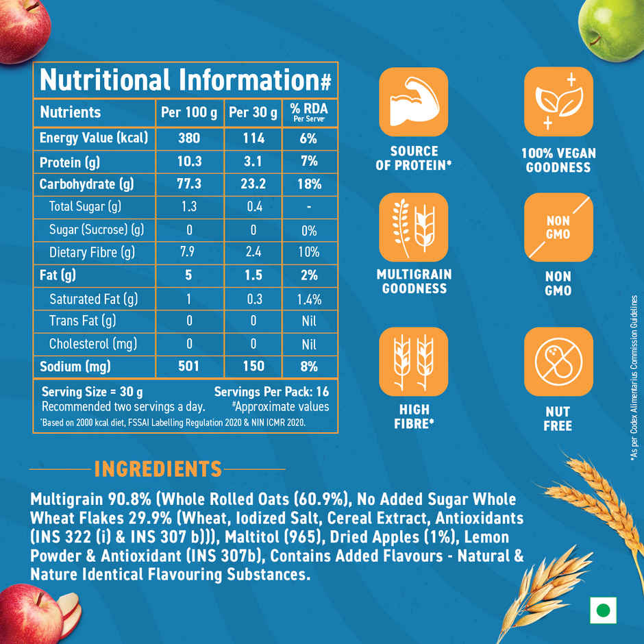 Bagrry's Crunchy No Added Sugar 0% Diet Muesli with High Fibre| Plant Based