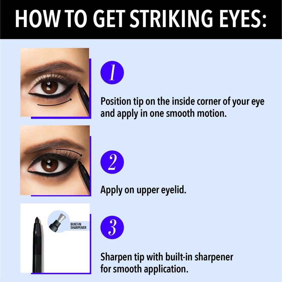 Blue Heaven 2X Intense Kajal Pencil - Black Shock