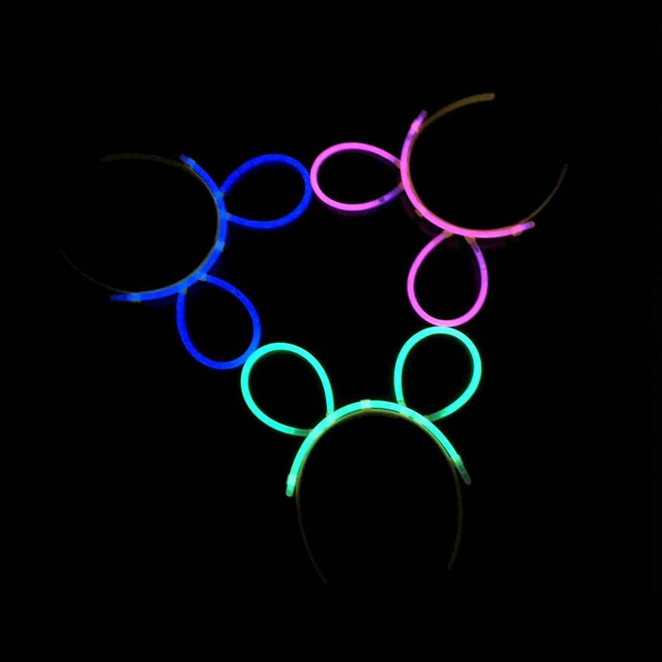 Party Propz Glow in The Dark Headband Glow Sticks With Headband for Party