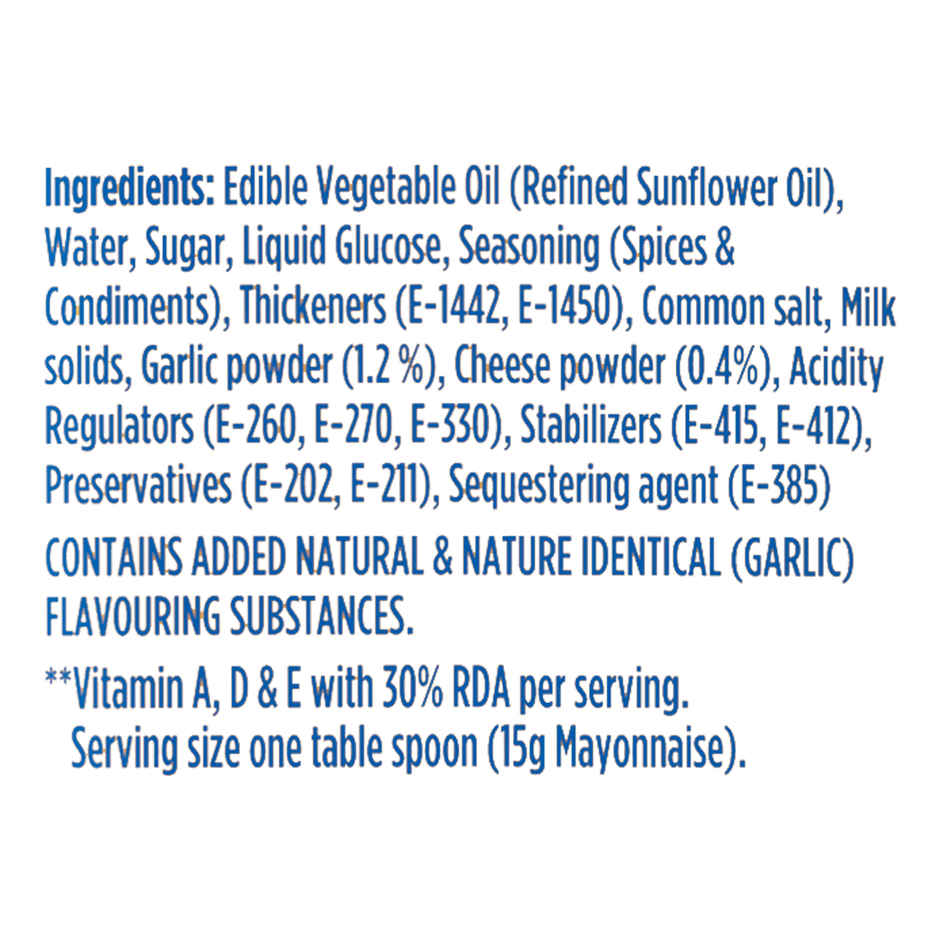 Nutralite Mayo Cheesy Garlic Eggless Mayonnaise (Extra 25g Free) - 275g Combo