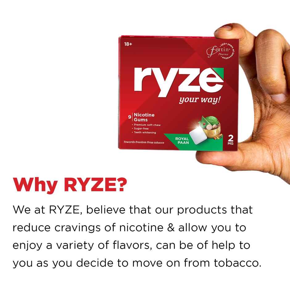 Ryze Royal Paan Nicotine Gums 2MG | 9 Gum Blister