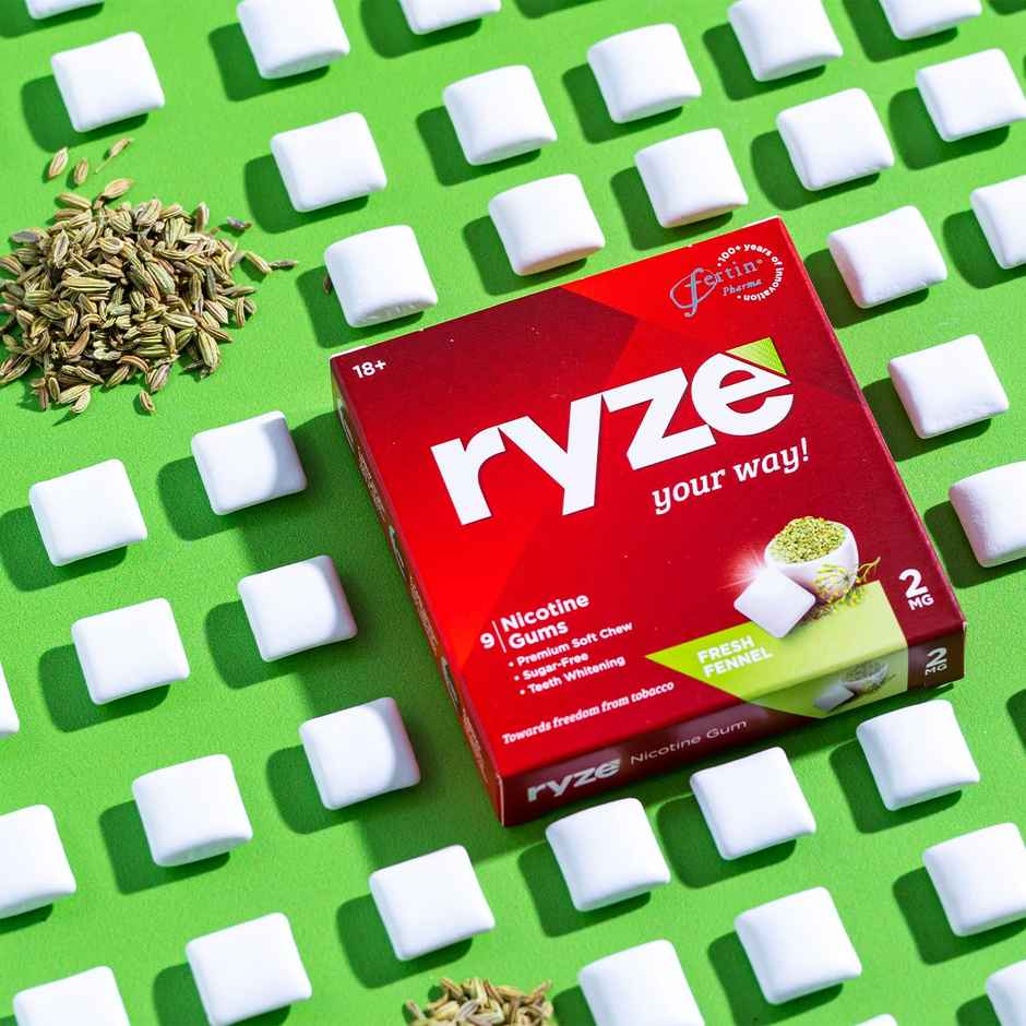 Ryze Nicotine Gums 2Mg (Fresh Fennel) Gums Single Pack - 9 Gum Blister