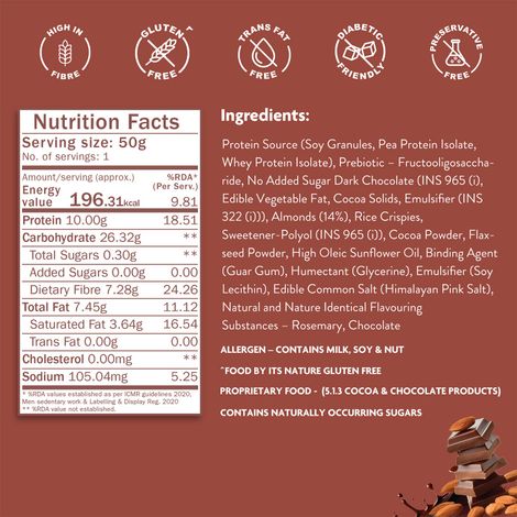 Phab Protein Bar Chocolate Almond Crunch 10g protein