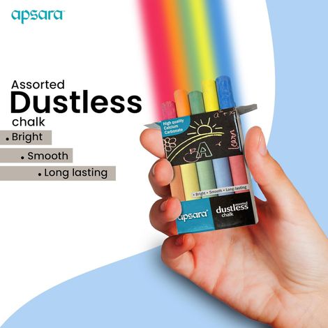 Apsara Dustless Chalk Assorted (Pack of 10)