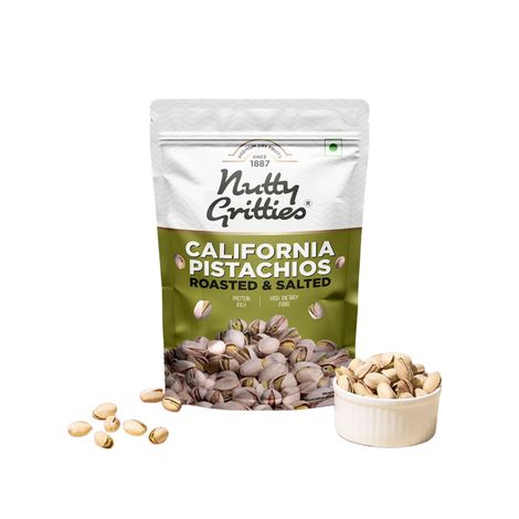 Nutty Gritties Roasted Pistachios - Lightly Salted, Non-Fried, Zero-Oil
