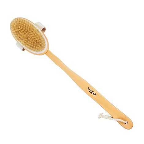 Vega Soft Bristle Bath Brush With Long Handle | Wood | Wooden