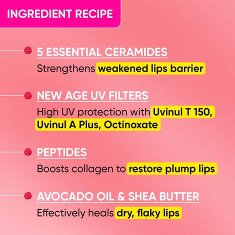 Dot & Key Ceramide & Peptide Barrier Repair Lip Balm SPF 50, PA+++ Plush Pink