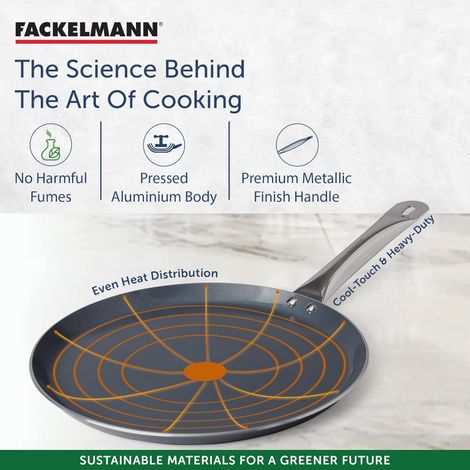Fackelmann Ceramic Nonstick Tawa Flat 28 cm Nonstick , Induction, German Tech, Paratha, Omelette, Dosa 1.0 PIECE