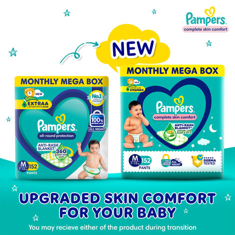 Pampers All Round Protection Baby Diapers | Pant Style | M | 76 pcs