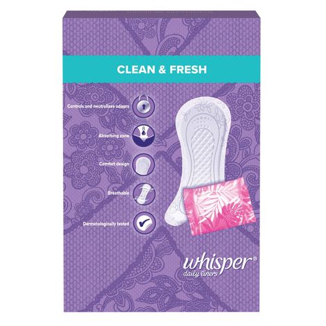 Whisper Daily Liners Clean And Fresh Pantyliner (Pack Of 40)