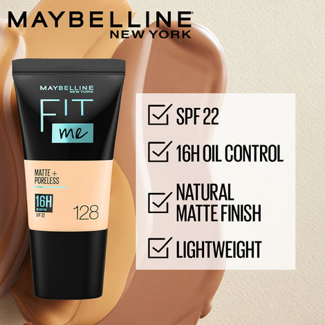 Maybelline New York Fit Me Matte+Poreless Liquid Foundation Tube, 310 Sun Beige