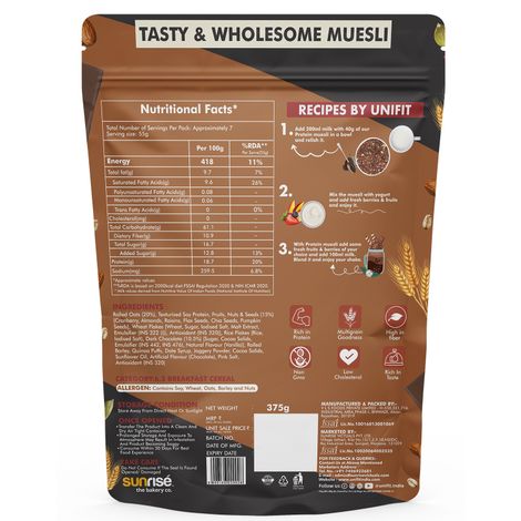 Unifit Protein Muesli | High Protein and Fiber | Crunchy and Nutritious