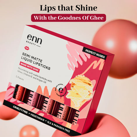 Enn Beauty Semi Matte Liquid Lipsticks | Perfect Nudes