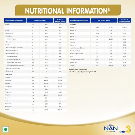 Nestle Nan Excellapro 3 Follow-Up Formula Powder - Stage 3 | After 12 Months