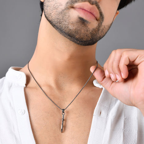 Voylla Eclipse Dagger Black Trishul Mens Pendant