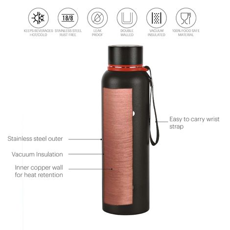 Cello Duro Kent Thermosteel Flask 24 Hours Hot And Cold Stainless Steel Bottle Assorted - 750ml,