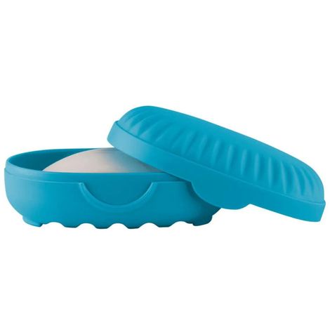 Kuber Industries Soap Holder | Portable Self-Draining Soap Stand | Sky Blue