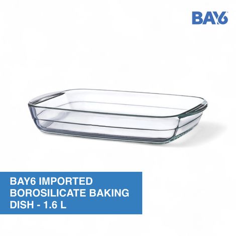 BAY6 Premium Imported Borosilicate Baking Dish Rectangle - 1.6 L