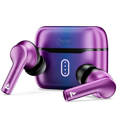 boAt Airdopes 141 Pro TWS Ear Buds with Mic,13mm Drivers, Metallic Finish, 60HRS Battery, 4Mics ENx, Fast Charge, IPX5, v5.3 Bluetooth Earbuds - Galactic Purple