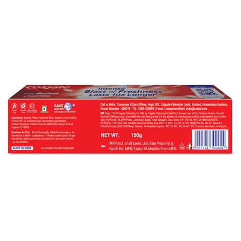 Colgate MaxFresh Toothpaste, Red Gel Paste with Menthol for Super Fresh Breath (Spicy Fresh)