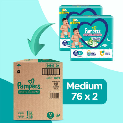 Pampers All Round Protection Baby Diapers | Pant Style | M | 76 pcs