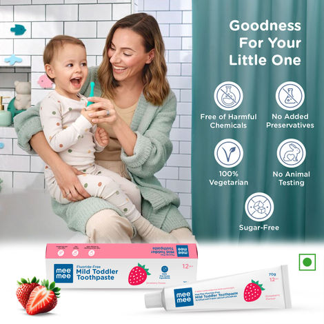 Mee Mee Fluoride-Free Toothpaste For 1 to 5 Years- Strawberry