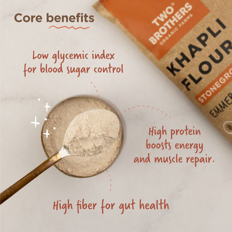 Two Brothers Stoneground Khapli | Emmer Wheat Atta, High Fibre
