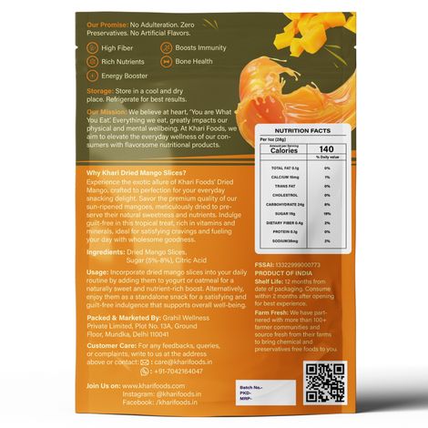Khari Foods Premium Mango Dried Fruit | On the go Snack