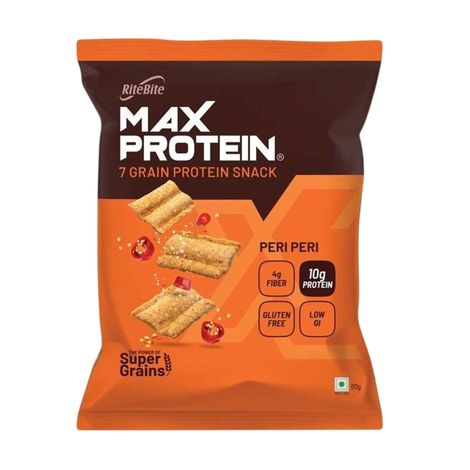 Ritebite Max Protein Peri Peri 10G Multigrain Protein Chips, Healthy Snacks & Munchies