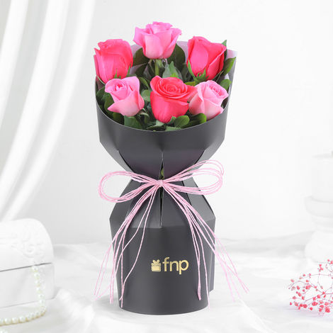 FNP 6 Pink Roses Bouquet 