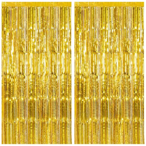 Party Propz Golden Foil Curtain - Pack Of 2
