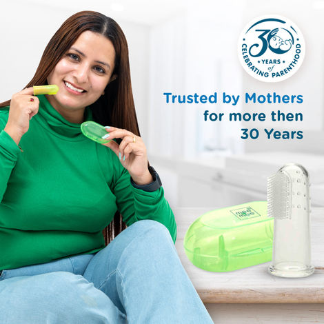 Mee Mee Tooth & Gum Cleaning Finger Baby Toothbrush - Plastic | Green